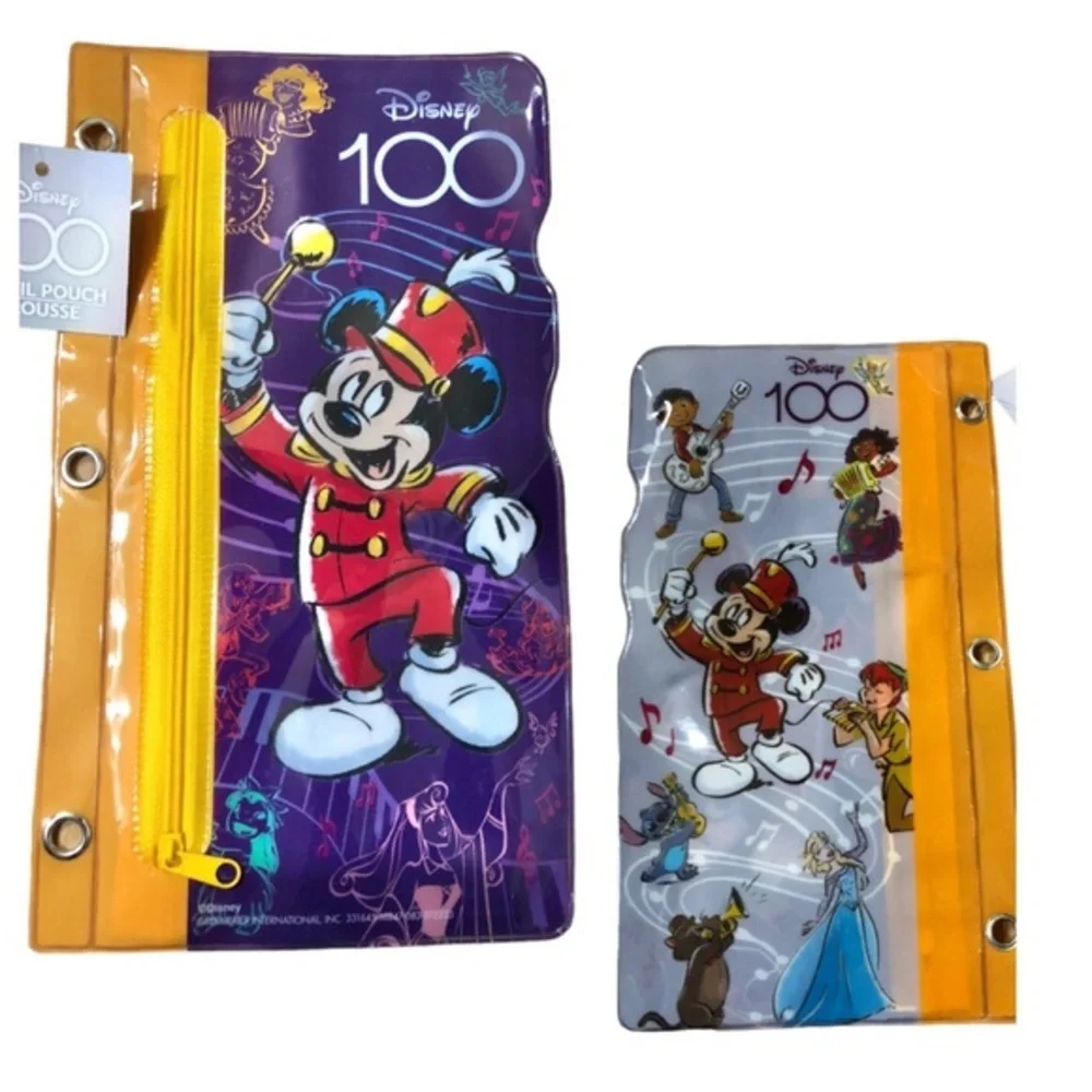 2 Disney 100th Anniversary Mickey Mouse & Disney characters pencil case‎ pouch